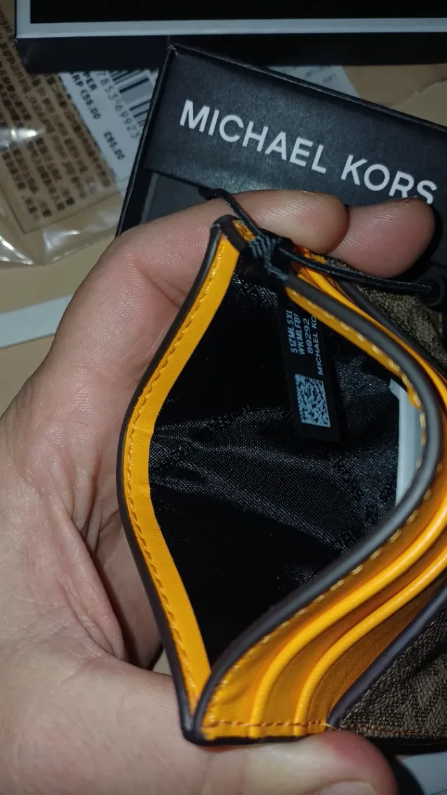 Tarjetero Michael Kors Naranja y Marrón