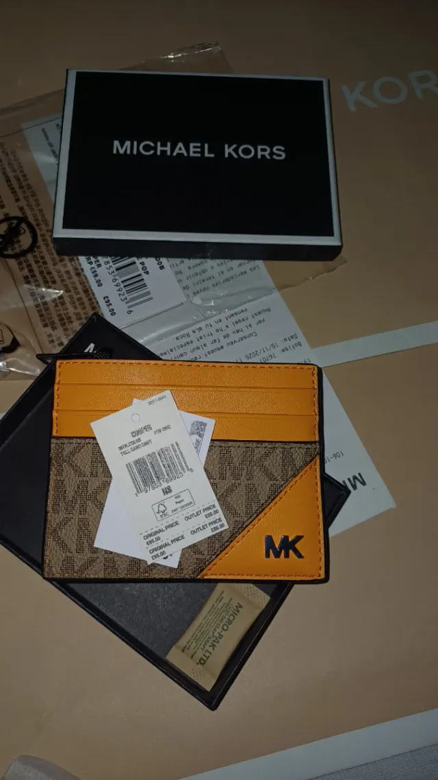 Tarjetero Michael Kors Naranja y Marrón