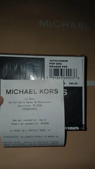 Tarjetero Michael Kors Naranja y Marrón