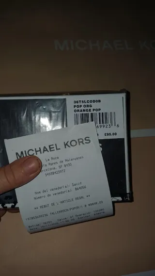 Tarjetero Michael Kors Naranja y Marrón