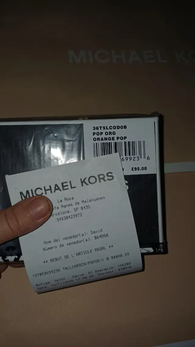 Tarjetero Michael Kors Naranja y Marrón
