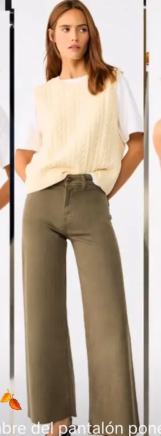 PANTALONES CULOTTE STRADIVARIUS Y LEFTIES TALLA 38