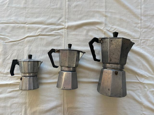 Lotto di 3 caffettiere italiane vintage
