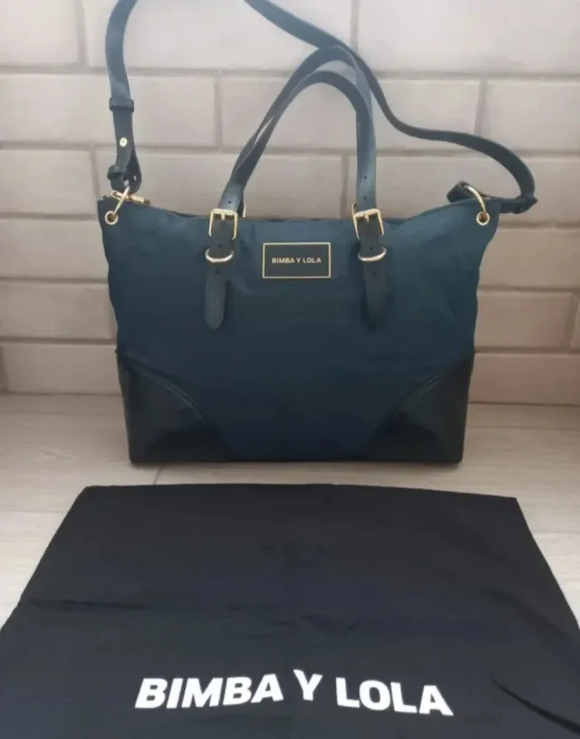 Bolso shopper Bimba&Lola color petróleo. Poco uso