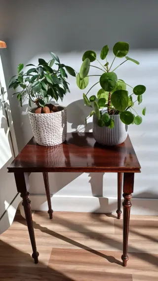 Mesita auxiliar madera maciza diseño atemporal