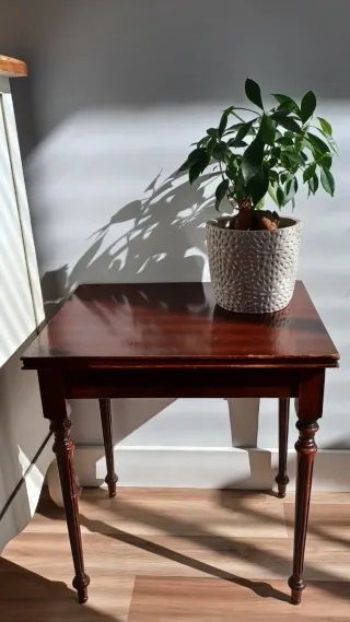 Mesita auxiliar madera maciza diseño atemporal