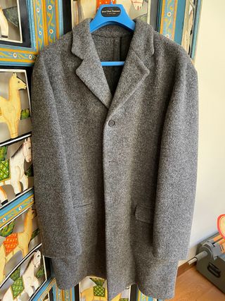 Cappotto uomo lana cotta grigio sfoderato