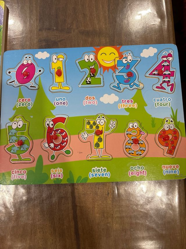 Puzzles Infantiles de Madera Animales y Números