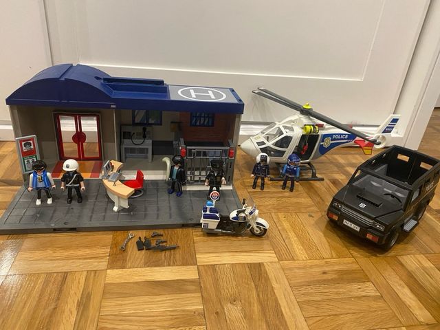 Lote Comisaría, Helicóptero y Furgón Playmobil