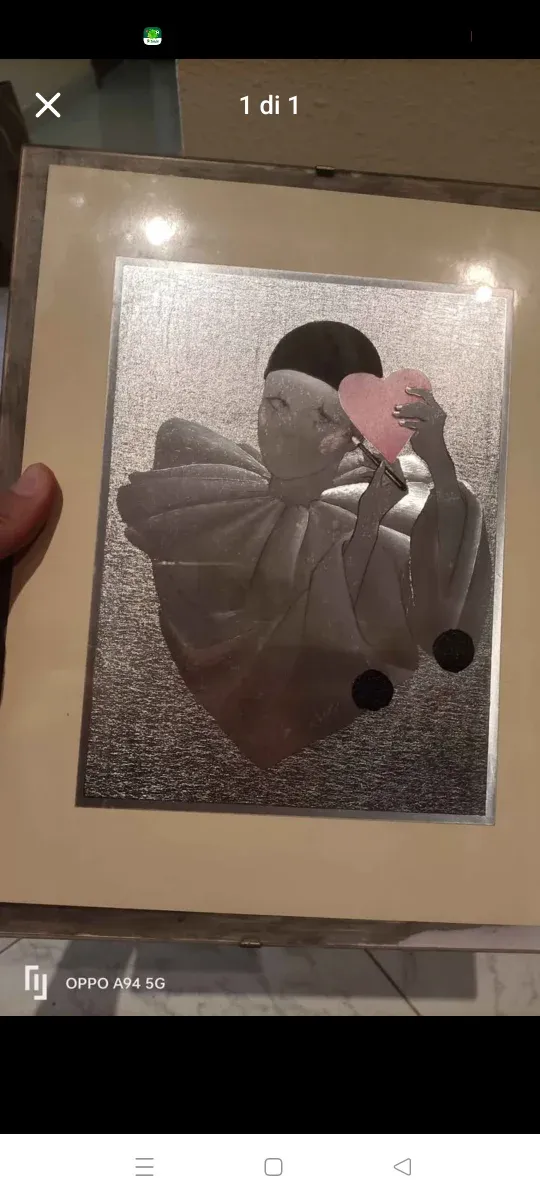 Quadro clown con cuore