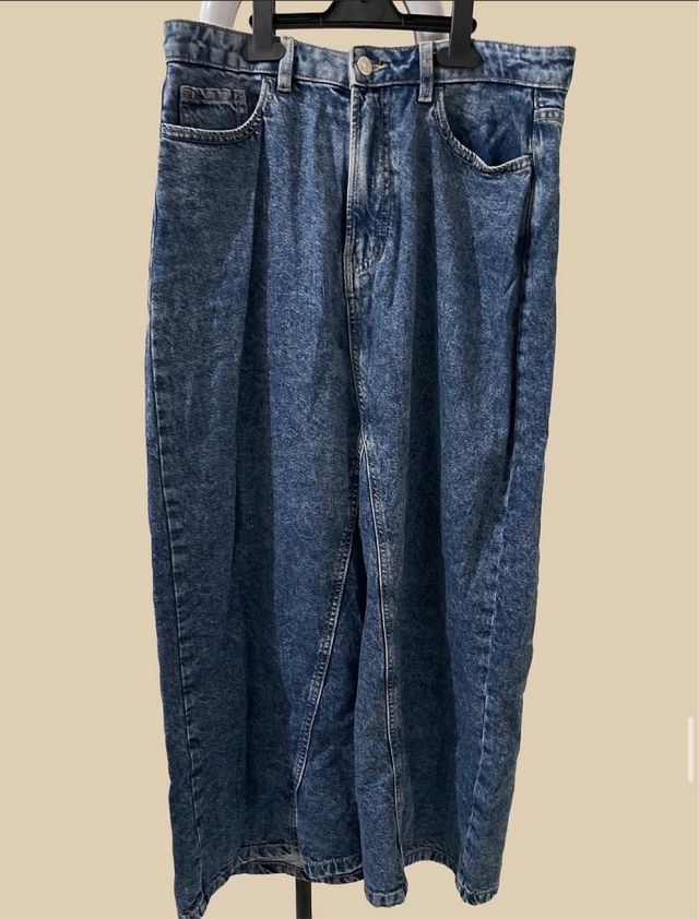 Falda vaquera larga azul