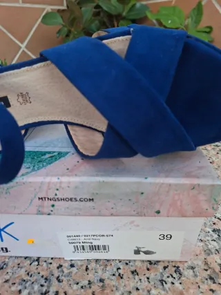 Sandalias Mustang Azul Tacon