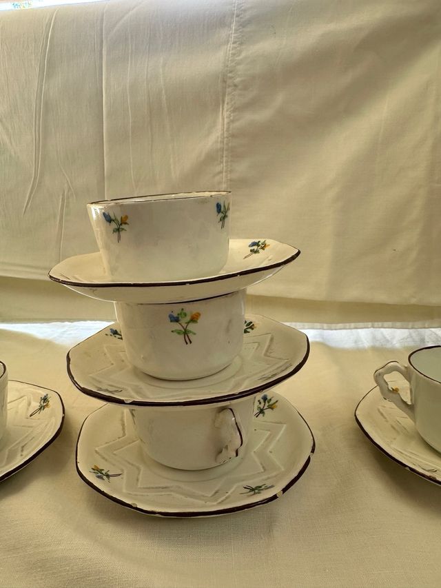 Lote 6 tazze con piattini vintage