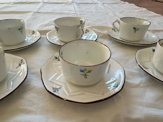 Lote 6 tazze con piattini vintage