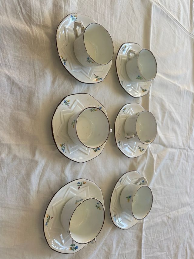 Lote 6 tazze con piattini vintage