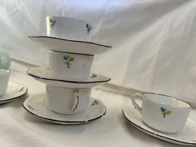 Lote 6 tazze con piattini vintage