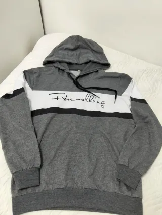 Sudadera gris y blanca talla S