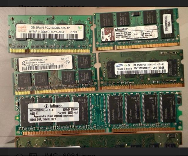 Ram ordenador portátil e escritorio