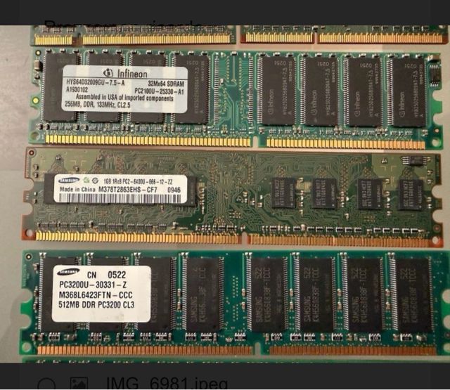 Ram ordenador portátil e escritorio