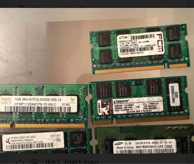 Ram ordenador portátil e escritorio