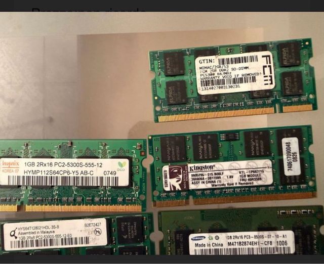 Ram ordenador portátil e escritorio