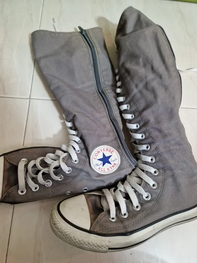 Botas Converse grises altas