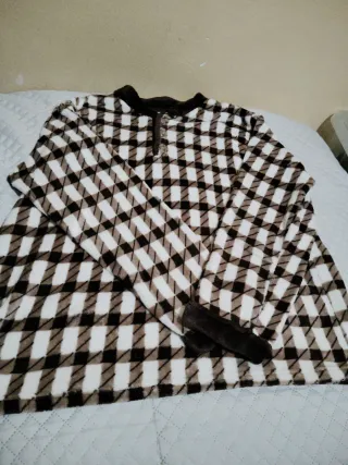 Pijama hombre cuadros manga larga fino.