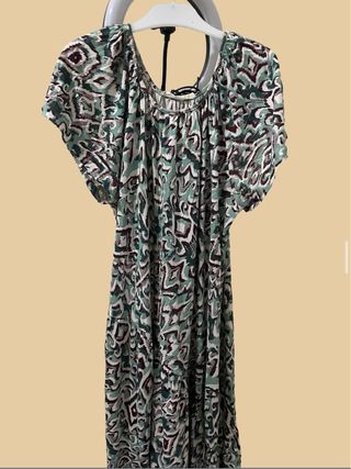 Vestido estampado verde y multicolor