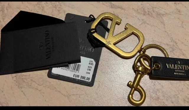 Portachiavi Valentino V Logo Oro