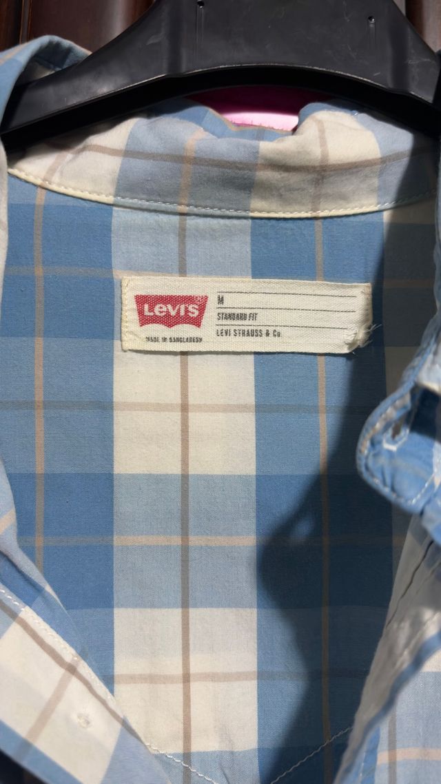 Camisa Levi's cuadros azul y blanco