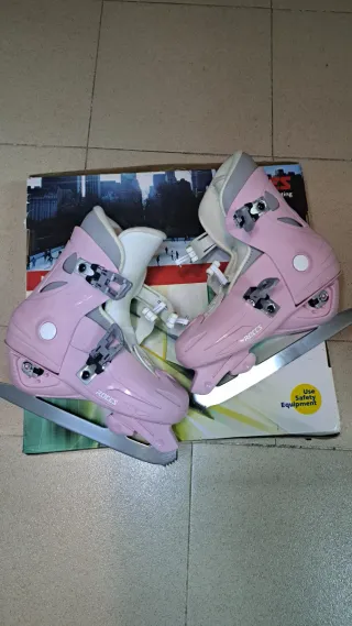 Patines de hielo rosas para niña talla  30 al 35