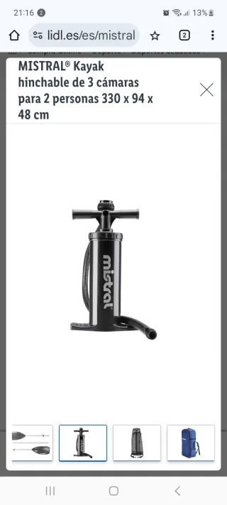 Kayak hinchable MISTRAL 2 personas