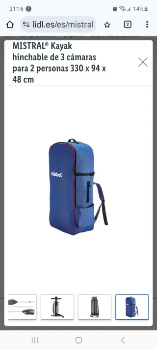 Kayak hinchable MISTRAL 2 personas