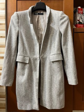 Cappotto Zara Beige Tweed, usato poche volte