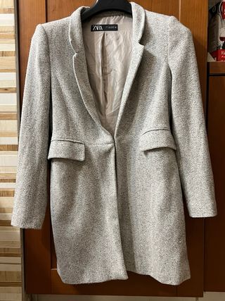 Cappotto Zara Beige Tweed, usato poche volte