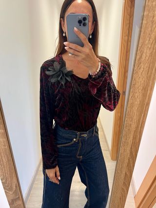 Jersey terciopelo Escolá estampado XL