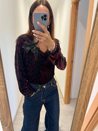 Jersey terciopelo Escolá estampado XL