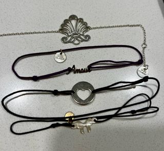 Lote 4 pulseras finas plata