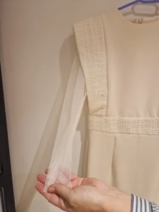 Vestido de bautizo beige/blanco