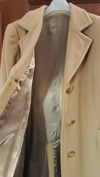 Abrigo largo mujer beige