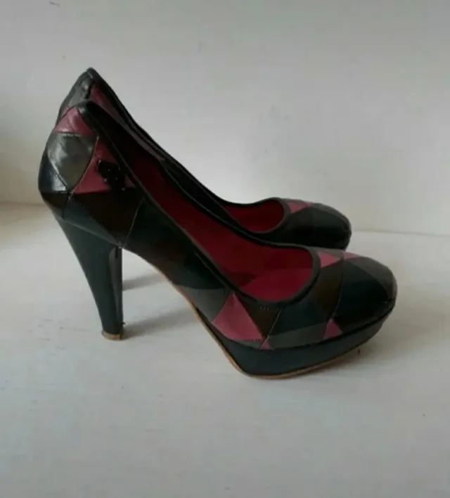 Scarpe in pelle Fornarina grigie e rosa