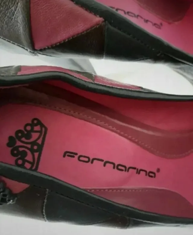 Scarpe in pelle Fornarina grigie e rosa