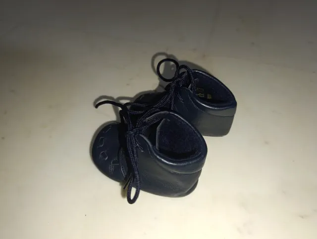 Zapatos de bebé de piel azul marino
