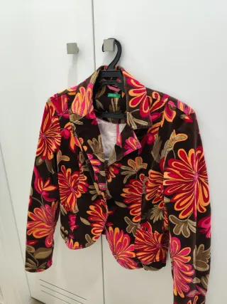 Chaqueta Benetton Talla S Estampado Floral