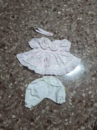 Vestito bambola rosa con mutandine e fascia