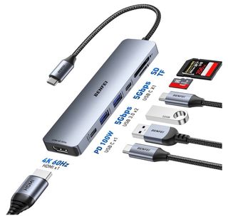Hub USB-C 7 en 1 HDMI BENFEI Gris