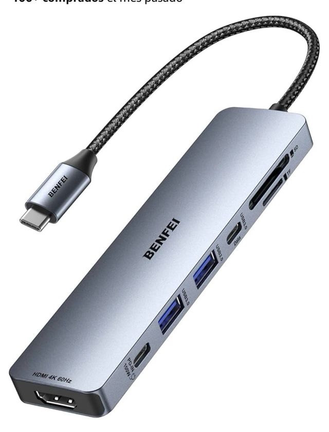 Hub USB-C 7 en 1 HDMI BENFEI Gris