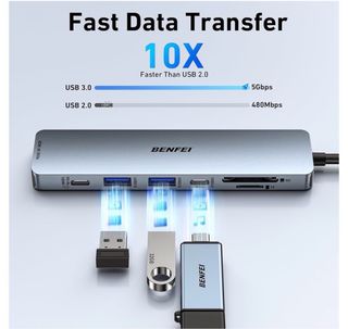 Hub USB-C 7 en 1 HDMI BENFEI Gris