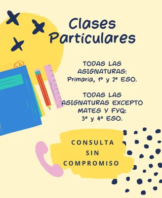 Clases particulares a domicilio para primaria/ESO.