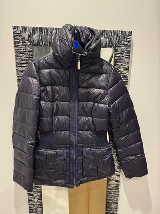 Abrigo de plumas azul/morado